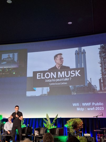 Cyril de Sousa Cardoso présente une conférence Elon Musk, jusqu'où peut il aller, à la 9e édition du West Web Festival